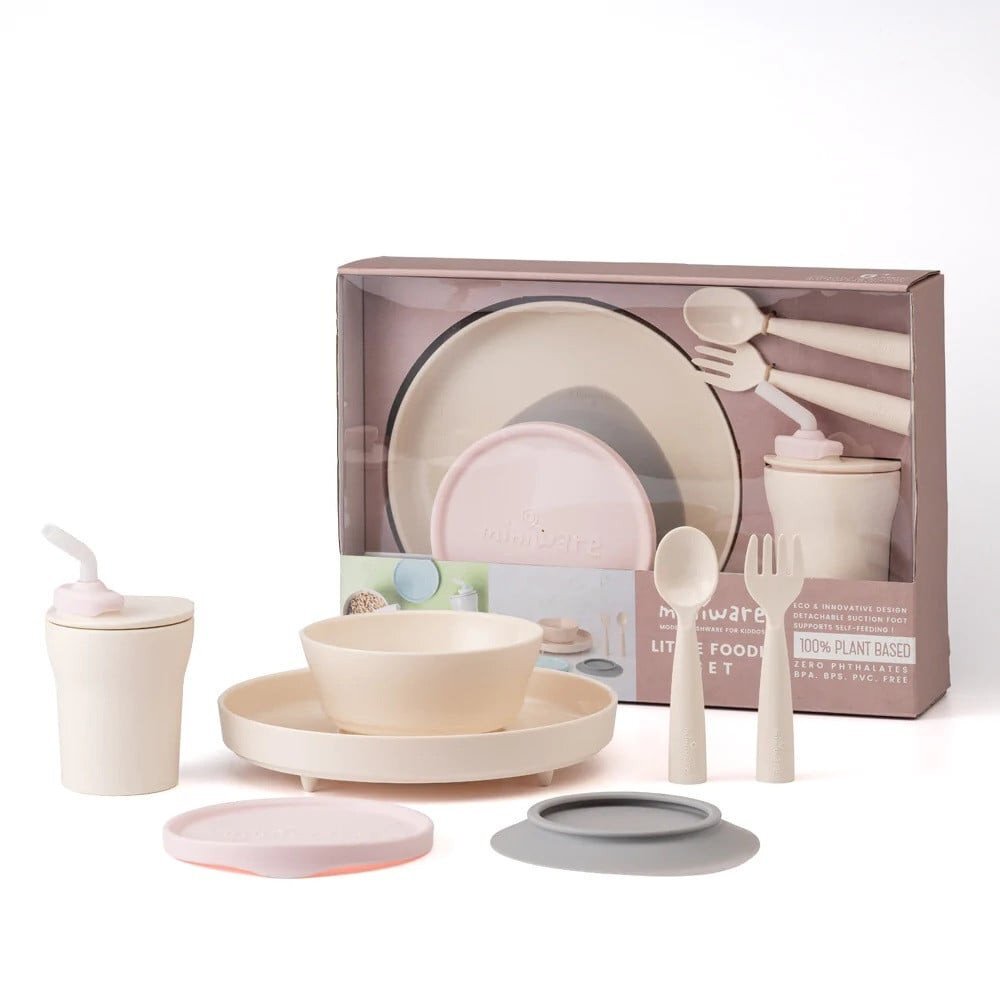 Miniware Set diversificare hrana bebelusi Little Foodie 6 piese Vanilla+Cotton candy