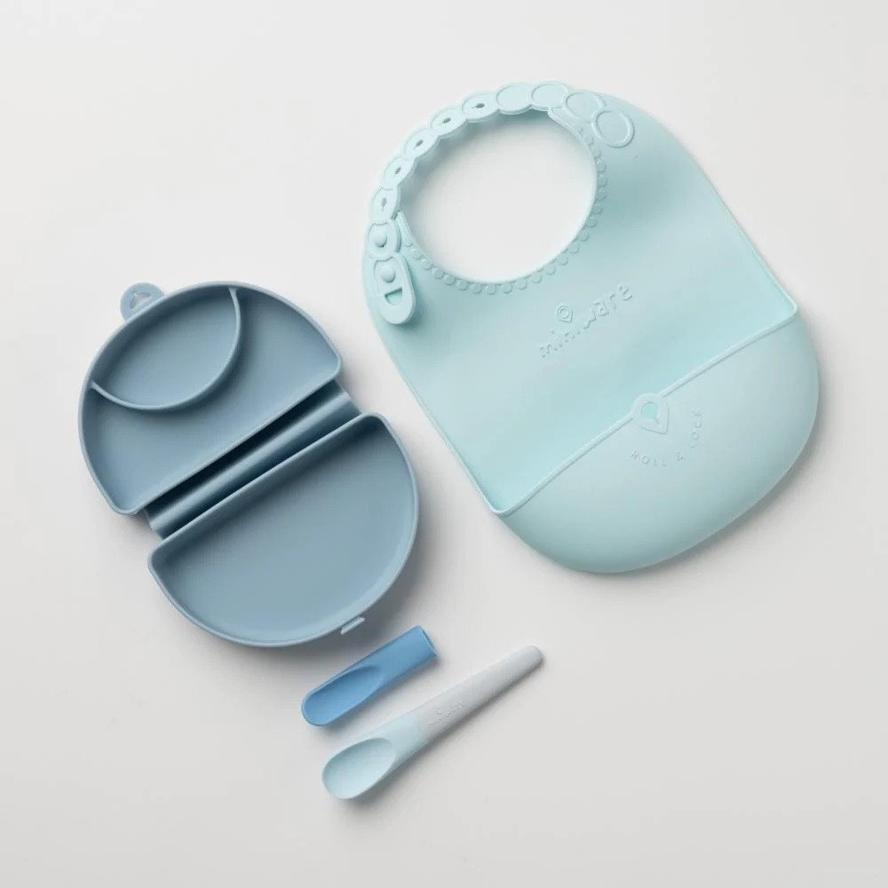 Miniware Set diversificare hrana bebelusi Sili Mini GO 3 piese Blue Banana