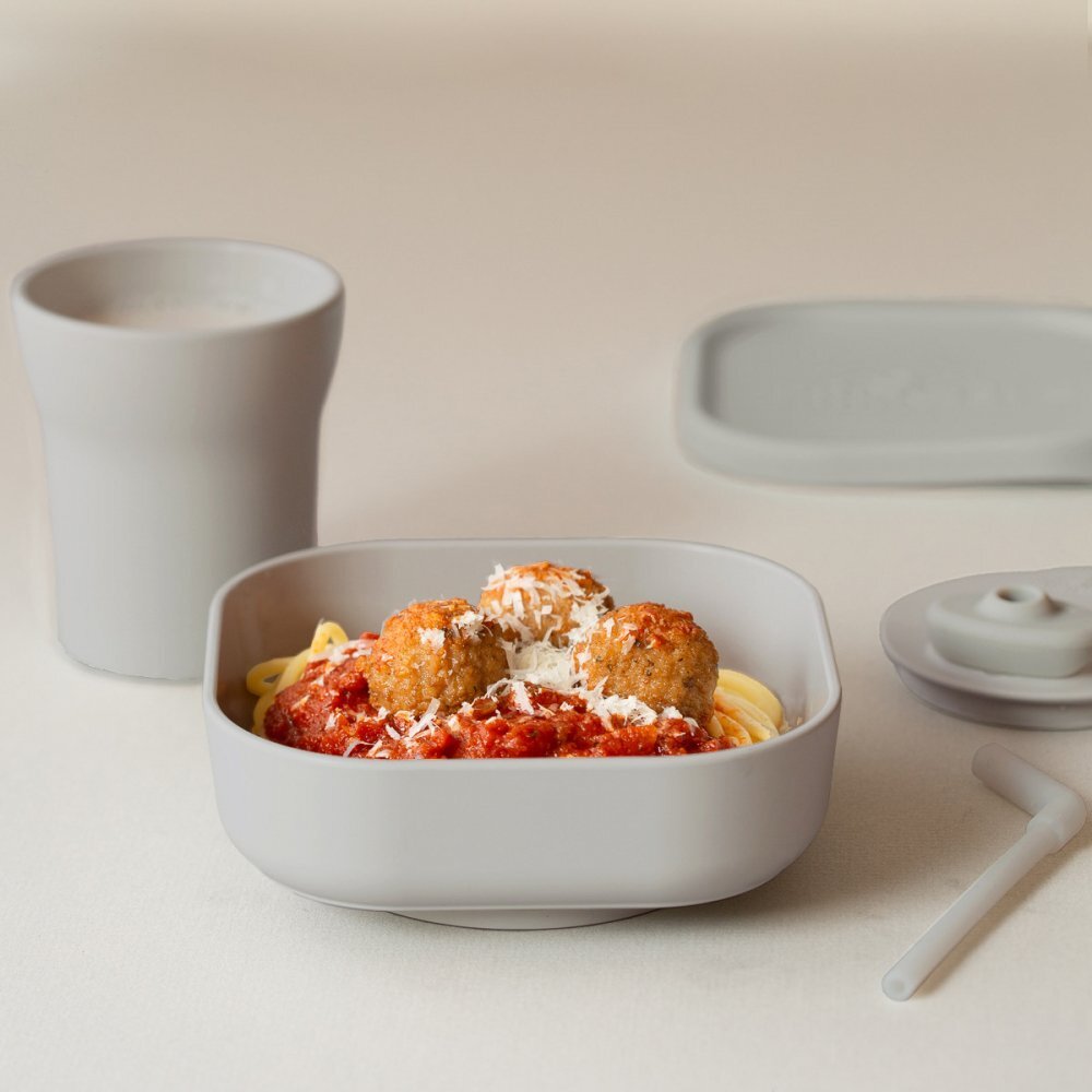 Miniware Set diversificare hrana bebelusi SipSnack 3 piese Grey