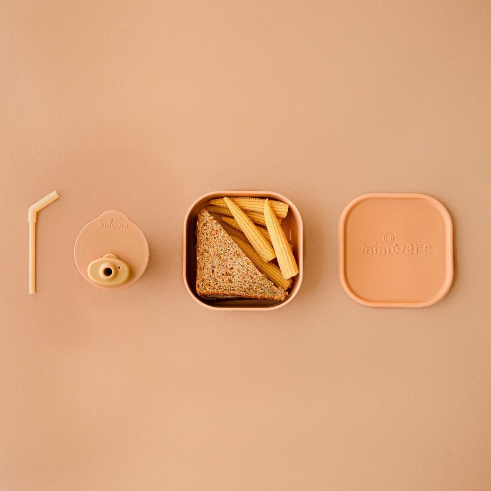 Miniware Set diversificare hrana bebelusi SipSnack 3 piese Toffee