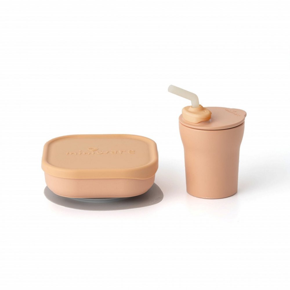 Miniware Set diversificare hrana bebelusi SipSnack 3 piese Toffee