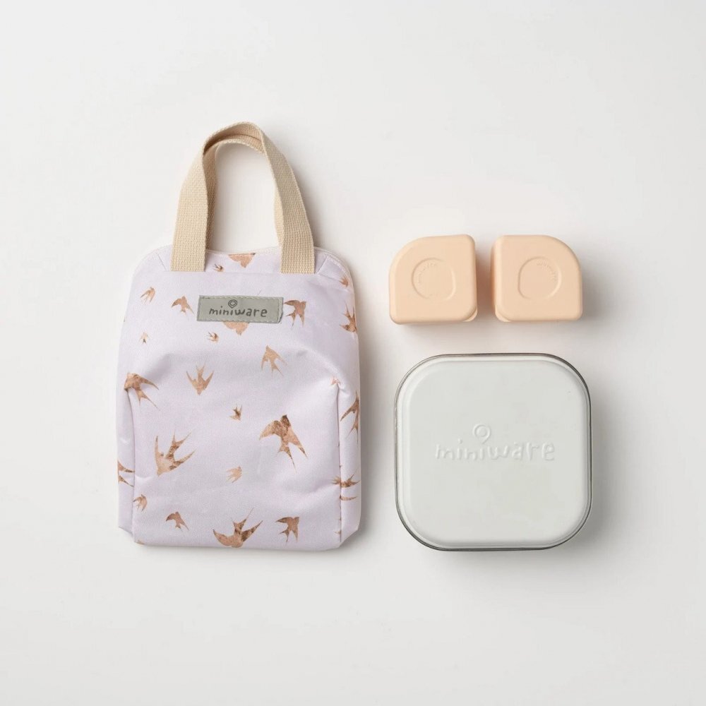 Miniware Set geanta termoizolanta Mealtote cu cutie Grow bento Ready Go Bent 4 piese Golden Swallow