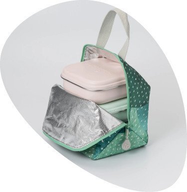 Miniware Set geanta termoizolanta Mealtote cu cutie Grow bento Ready Go Bento 4 piese Prickly Pear
