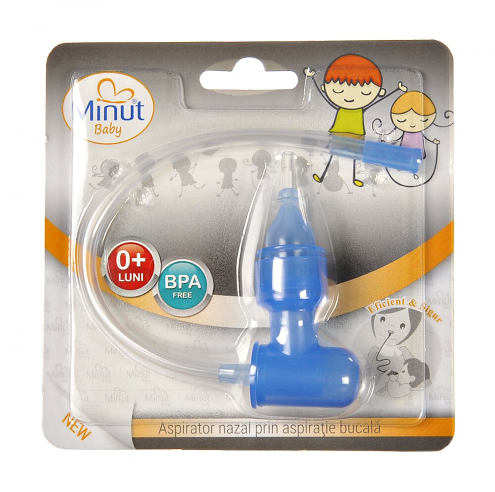Minut Baby Aspirator nazal prin aspiratie bucala bleu