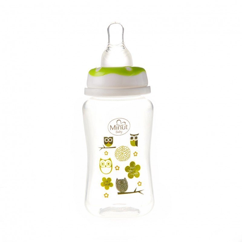 Minut Baby Biberon 125 ml si tetina silicon 0+ verde