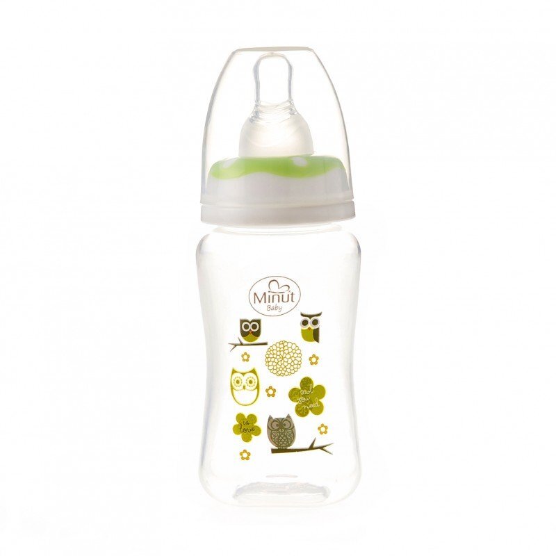 Minut Baby Biberon 125 ml si tetina silicon 0+ verde