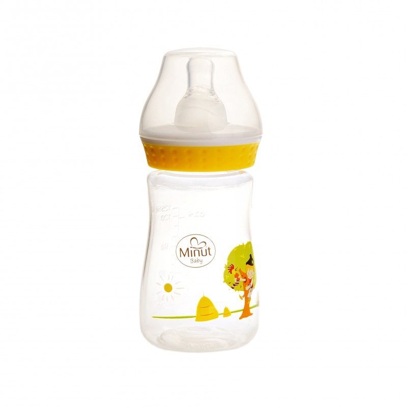 Minut Baby Biberon Pupaza din tei 125 ml 0+