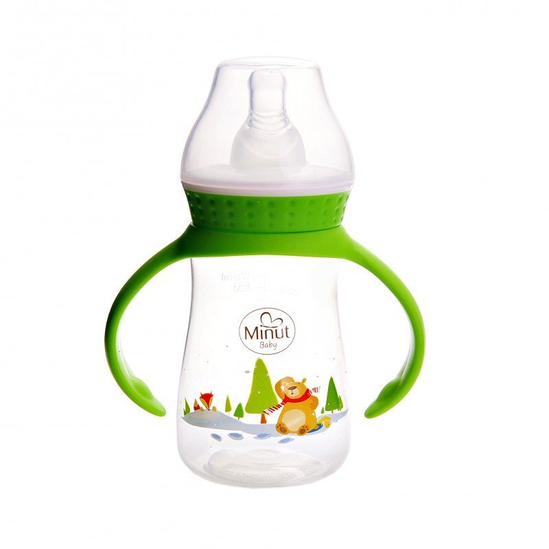 Minut Baby Biberon Ursul pacalit de vulpe cu manere 125 ml 0+
