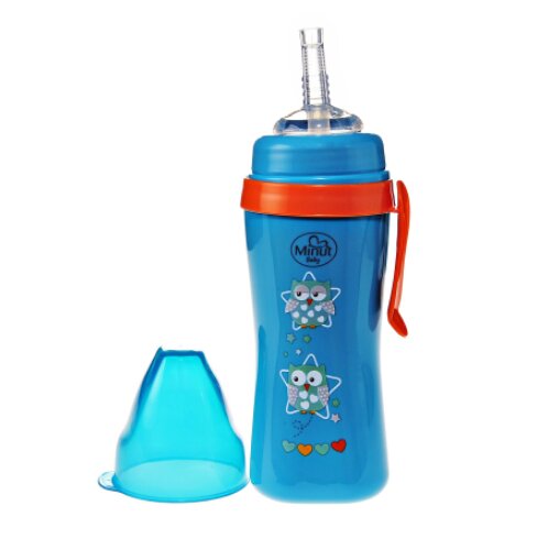 Minut Baby Cana anticurgere cu pai de silicon si clips de prindere 360 ml 6+ verde
