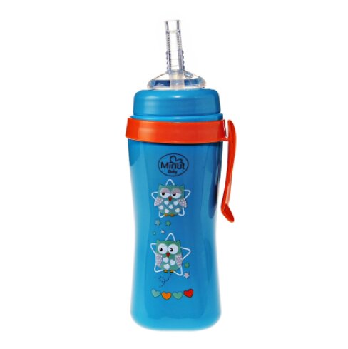 Minut Baby Cana anticurgere cu pai de silicon si clips de prindere 360 ml 6+ verde