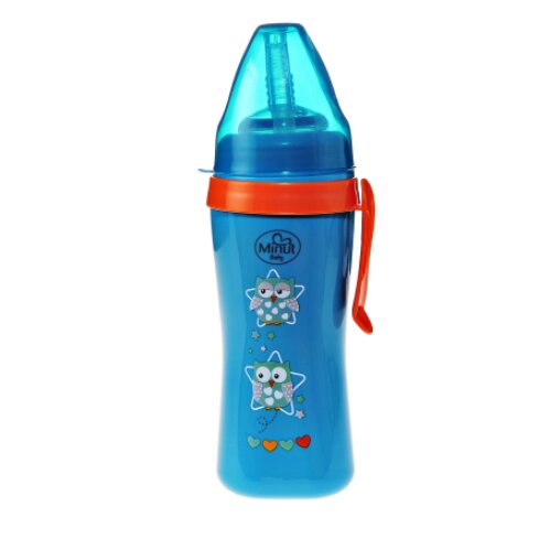Minut Baby Cana anticurgere cu pai de silicon si clips de prindere 360 ml 6+ verde