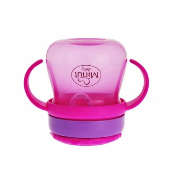 Minut Baby Cana anticurgere cu pai mobil 250 ml roz