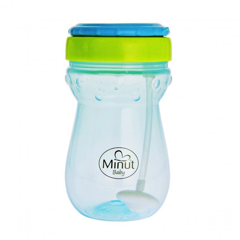 Minut Baby Cana anticurgere cu pai mobil 360 ml blue