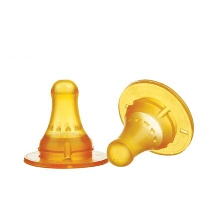 Minut Baby Set 2 tetine latex rotunde pentru 6+ lichide groase