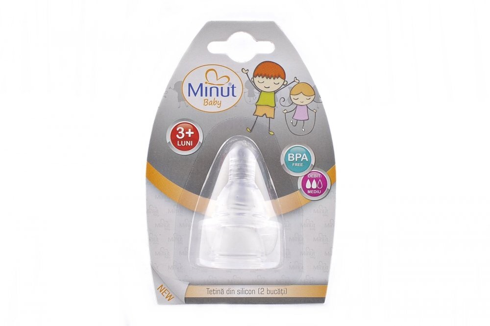 Minut Baby Set 2 tetine silicon 3+
