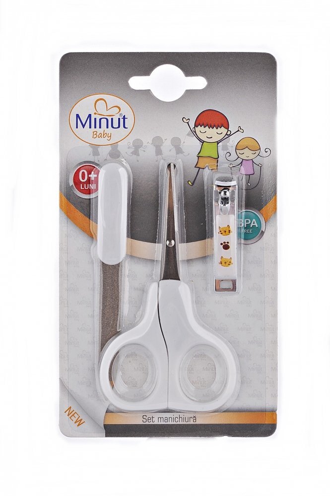 Minut Baby Set manichiura 3 piese forfecuta unghiera si pila