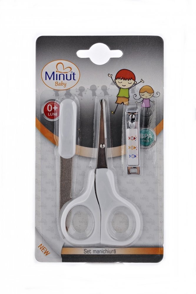 Minut Baby Set manichiura 3 piese forfecuta unghiera si pila