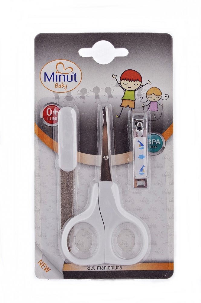 Minut Baby Set manichiura 3 piese forfecuta unghiera si pila