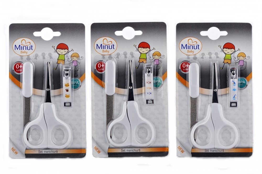 Minut Baby Set manichiura 3 piese forfecuta unghiera si pila