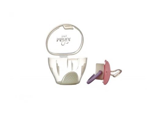 Minut Baby Suzeta 0+ si cutie pentru sterilizare roz