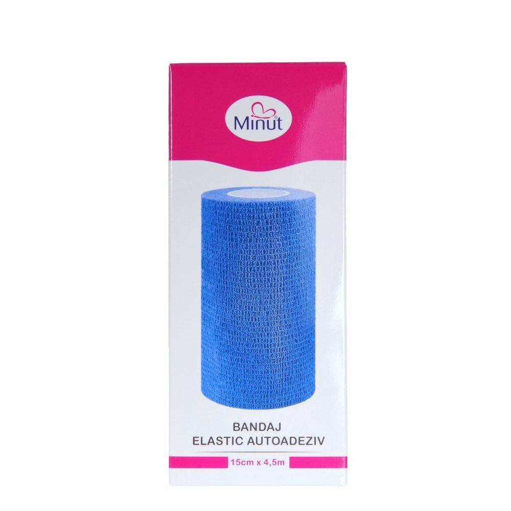 Minut Bandaj elastic autoadeziv albastru 15 cm x 4.5 m