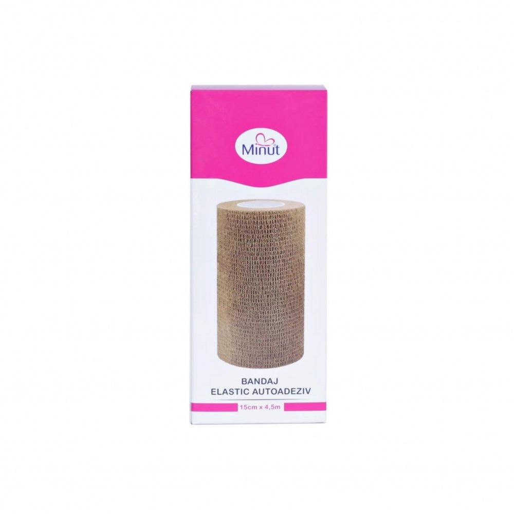 Minut Bandaj elastic autoadeziv bej 15 cm x 4.5 m