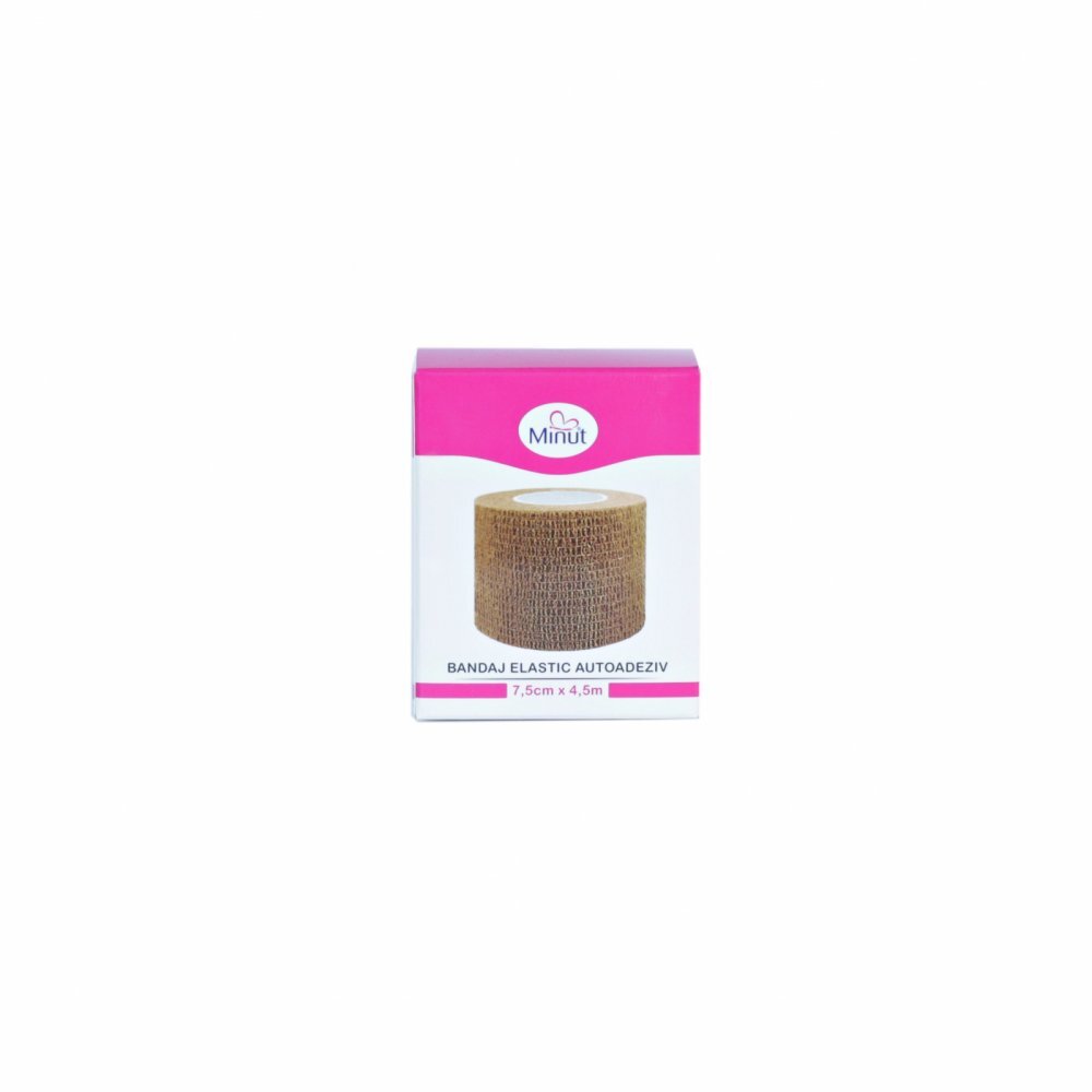Minut Bandaj elastic autoadeziv bej 7.5 cm x 4.5 m