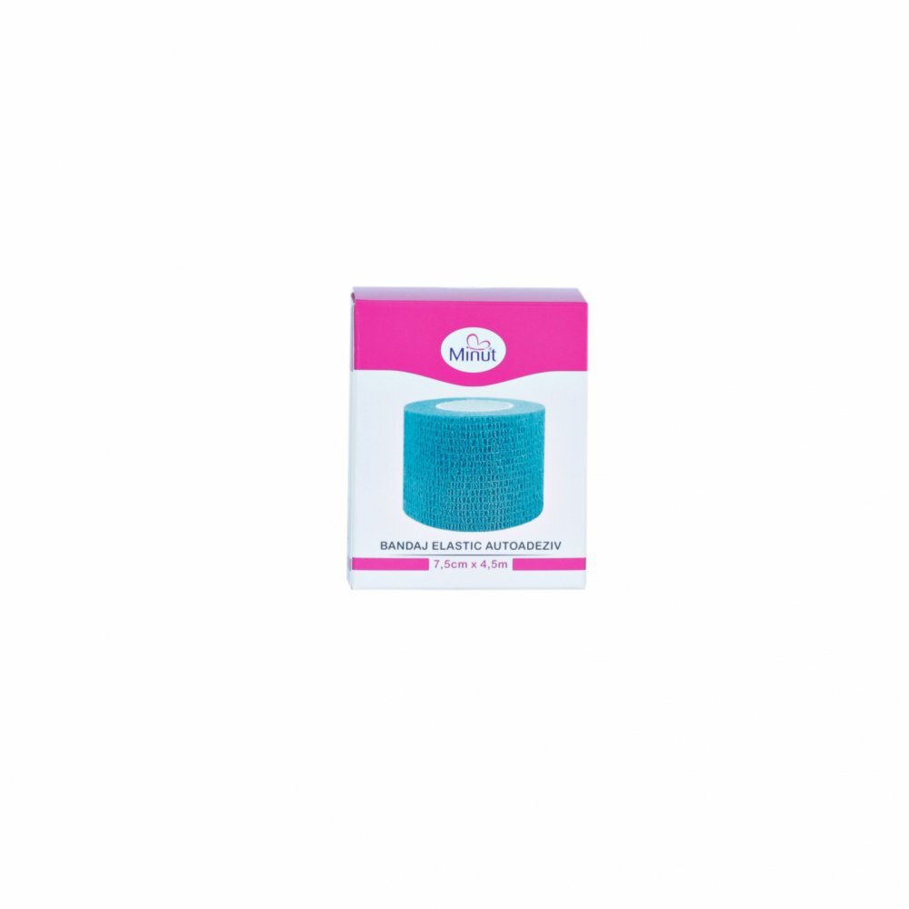 Minut Bandaj elastic autoadeziv verde 7.5 cm x 4.5 m
