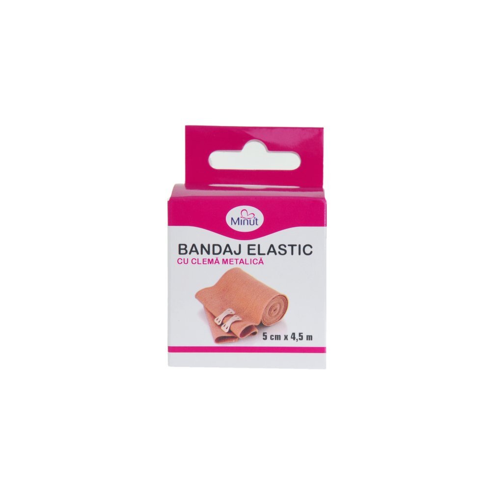 Minut Bandaj elastic cu clema 5 cm x 4.5 m