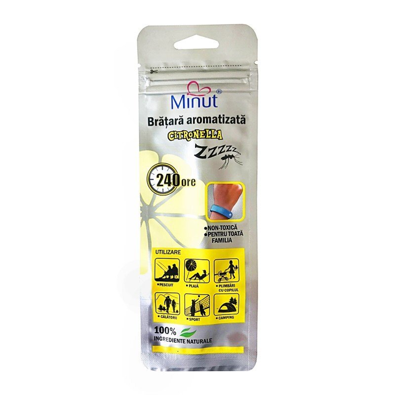 Minut Bratara aromatizata citronella roz