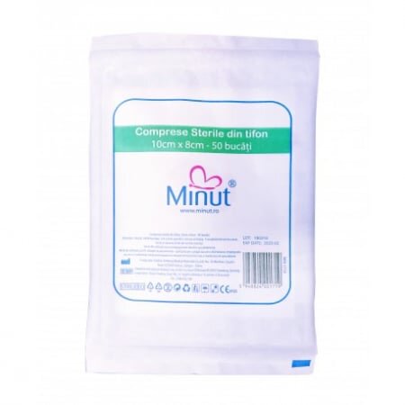 Minut Comprese sterile taiate 23g - 25 buc
