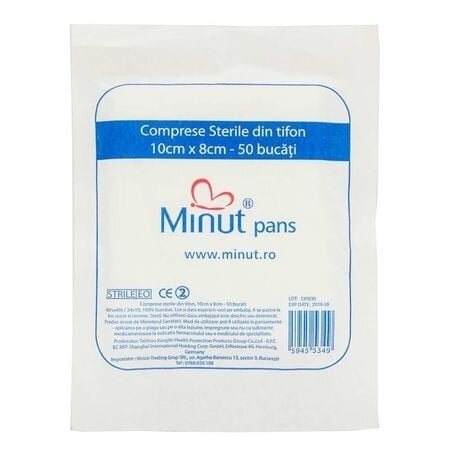 Minut Comprese sterile taiate 25 buc 10x8 cm