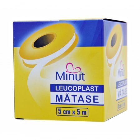 Minut Leucoplast matase 5 cm x 5 m