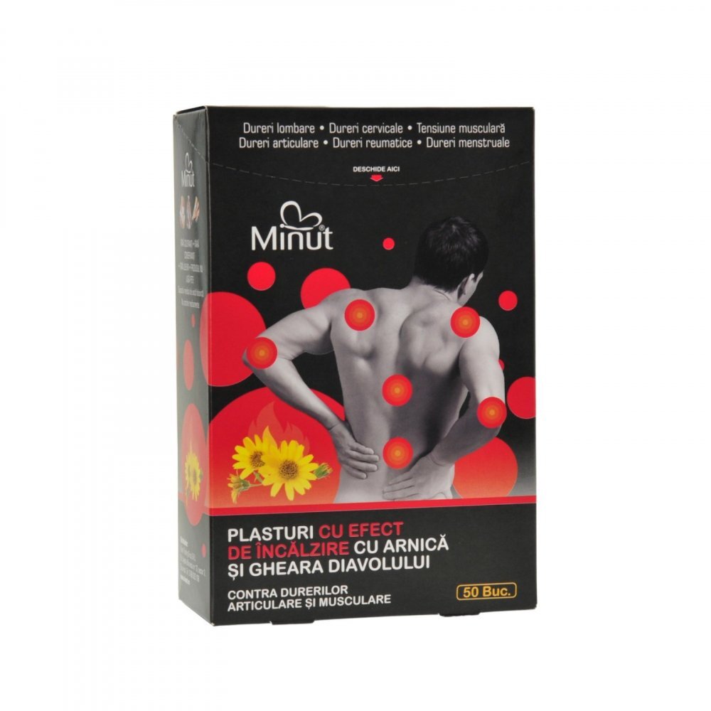 Minut Plasture cu Arnica si Gheara Diavolului cu efect de incalzire 9x14 cm