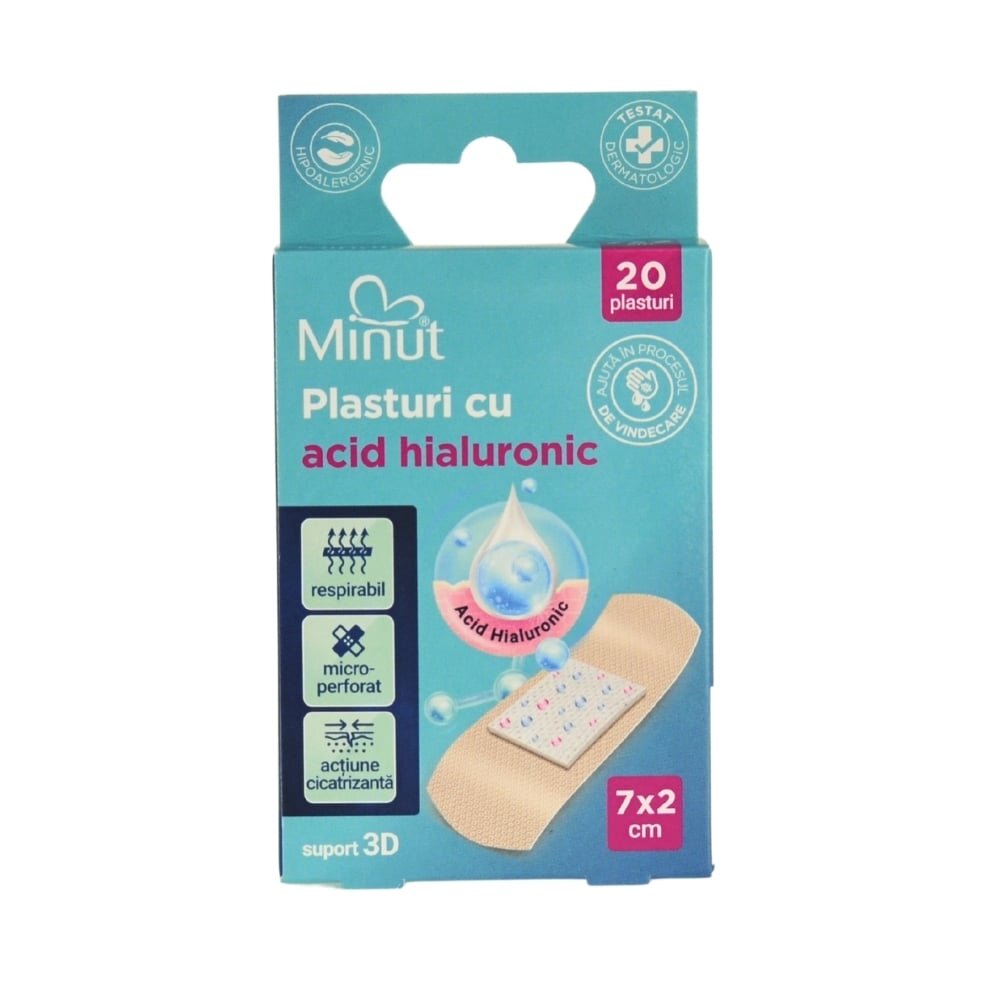 Minut Plasturi cu Acid Hialuronic cutie 20 bucati