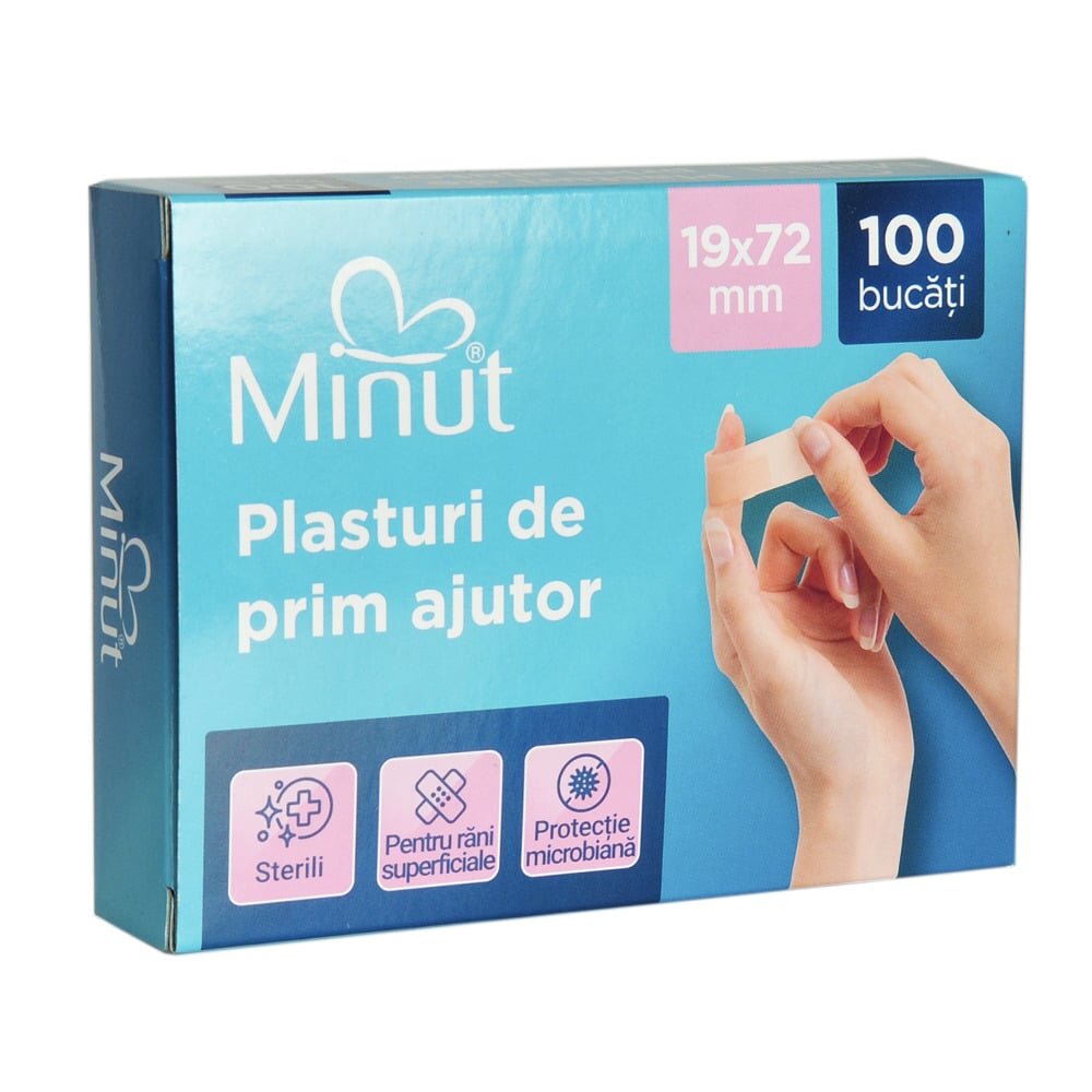 Minut Plasturi pentru rani prim ajutor 100 bucati 19x72 cm