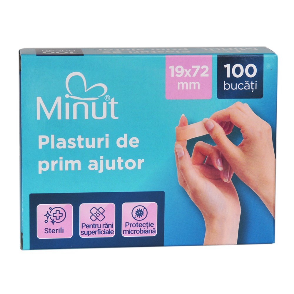 Minut Plasturi pentru rani prim ajutor 100 bucati 19x72 cm