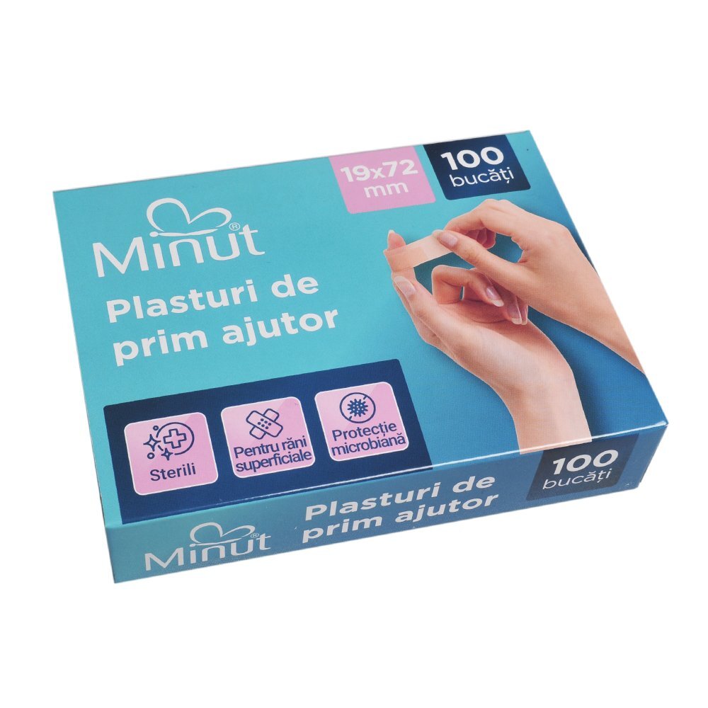 Minut Plasturi pentru rani prim ajutor 100 bucati 19x72 cm
