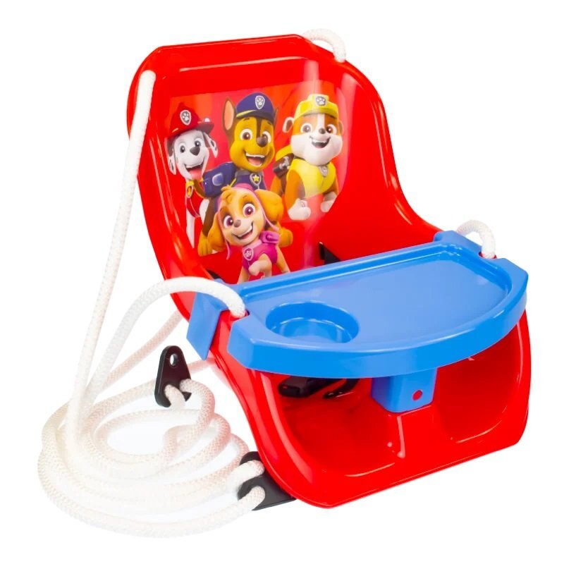Mochtoys Leagan din plastic 2in1 pentru copii Patrula Catelusilor cu masuta detasabilaCentura de sigurantaFranghii reglabile