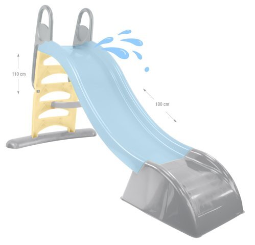 Mochtoys Tobogan mare XXL pentru copii Albastru pastel 180 cmpentru interiorexterior trepte latemanere de prinderemargini rotunjiteplastic rezistent cu posibilitate atasare furtun