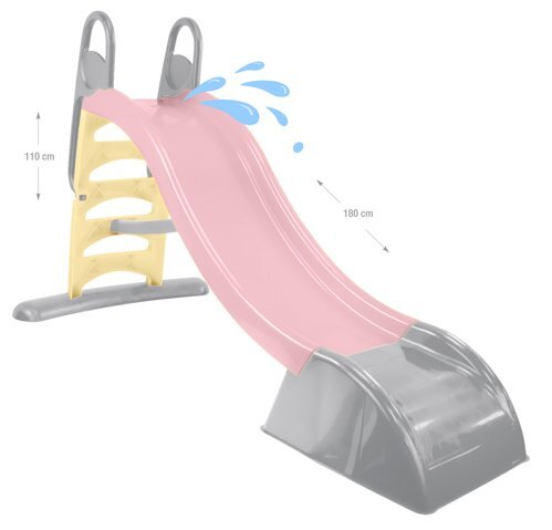 Mochtoys Tobogan mare XXL pentru copii Roz pastel 180 cmpentru interiorexterior trepte latemanere de prinderemargini rotunjiteplastic rezistent cu posibilitate atasare furtun