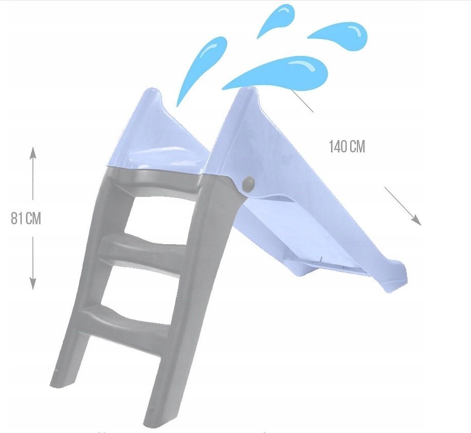 Mochtoys Tobogan pentru copii Pastel Blue cu sistem de atasare furtun apa Scara si baza larga Material durabil si robust Utilizare interiorexterior