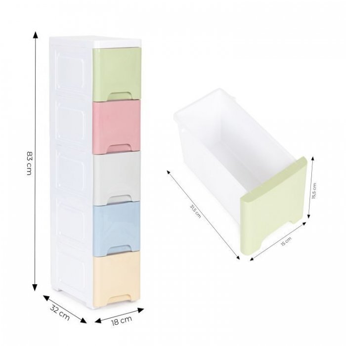MODERNHOME Raft cu 5 compartimente pentru depozitarea diverselor obiecte Multicolor