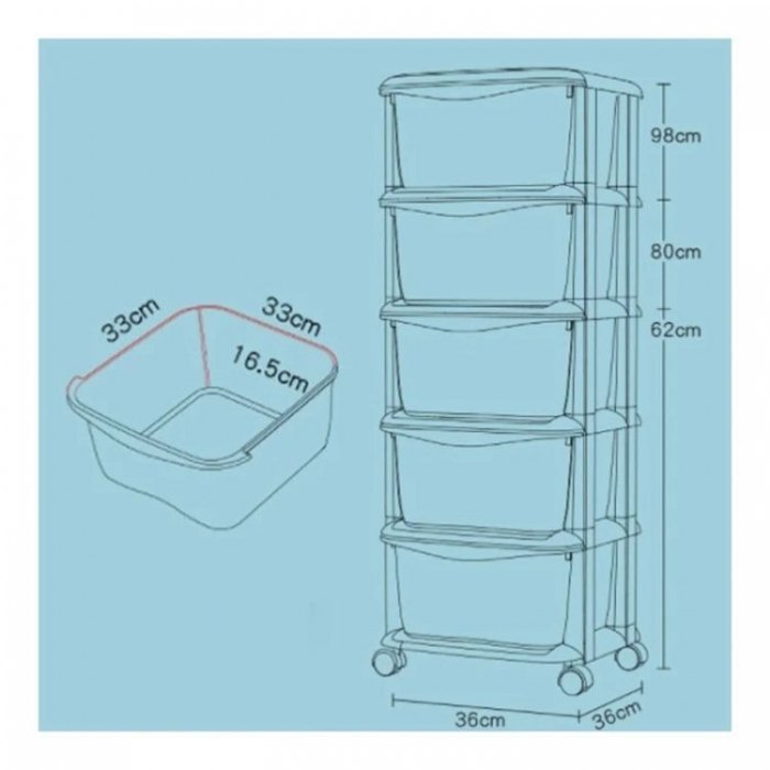 MODERNHOME Raft cu 5 compartimente pentru depozitarea diverselor obiecte PO08 Multicolor