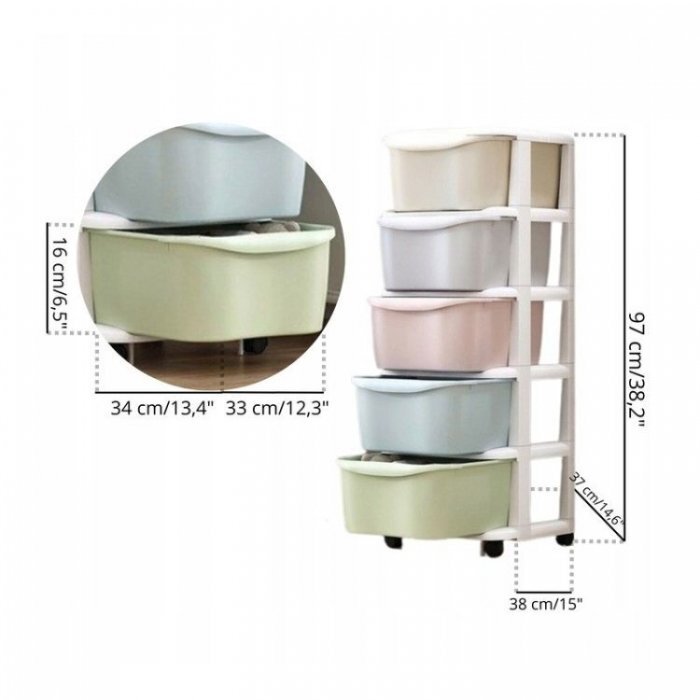 MODERNHOME Raft cu 5 compartimente pentru depozitarea diverselor obiecte PO10 Multicolor