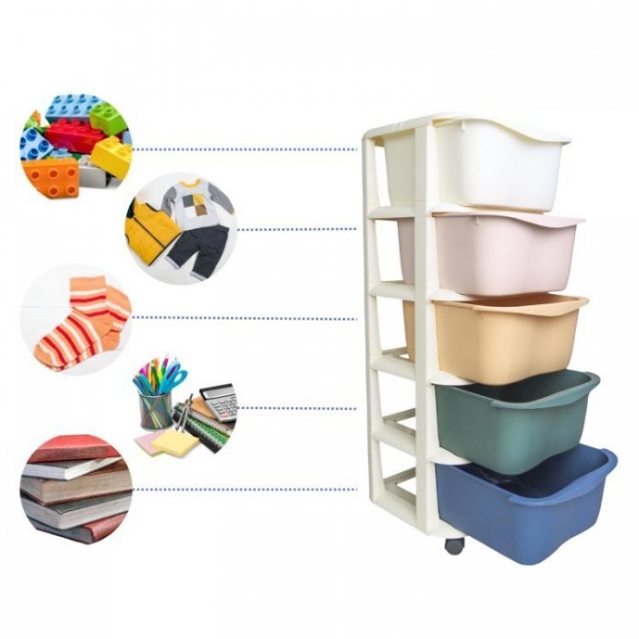 MODERNHOME Raft cu 5 compartimente pentru depozitarea diverselor obiecte PO16 Multicolor