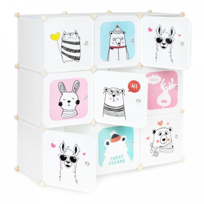 MODERNHOME Raft modular Ecotoys cu 9 compartimente pentru camera copilului 09B