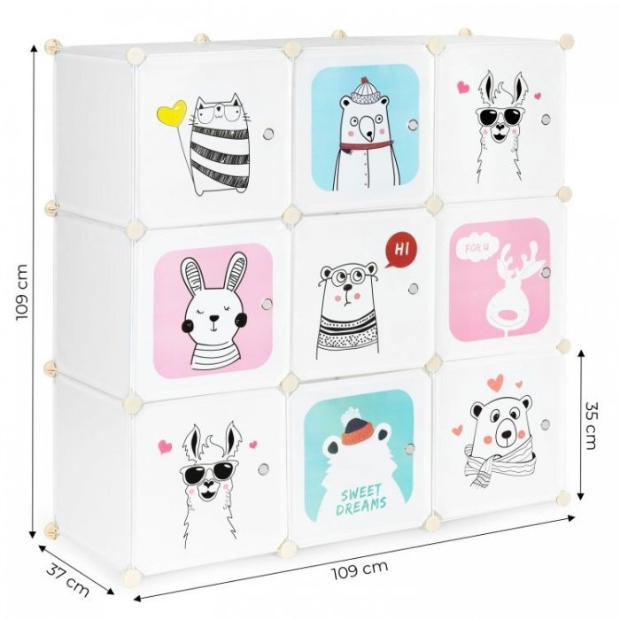 MODERNHOME Raft modular Ecotoys cu 9 compartimente pentru camera copilului 09B