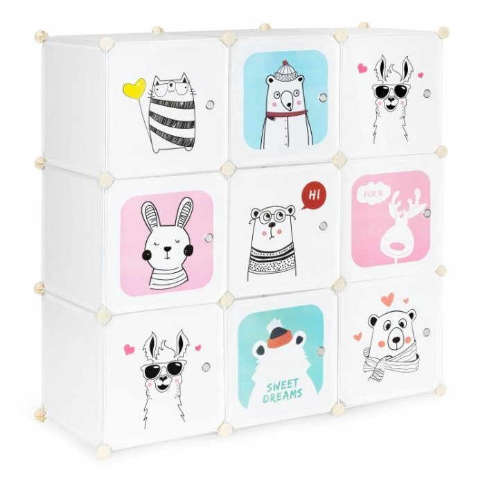 MODERNHOME Raft modular Ecotoys cu 9 compartimente pentru camera copilului 09B