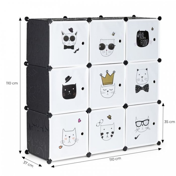 MODERNHOME Raft modular Ecotoys cu 9 compartimente pentru camera copilului 09D